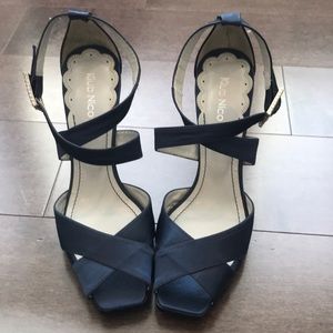 Klub Nico silk navy sandals, crystal buckle